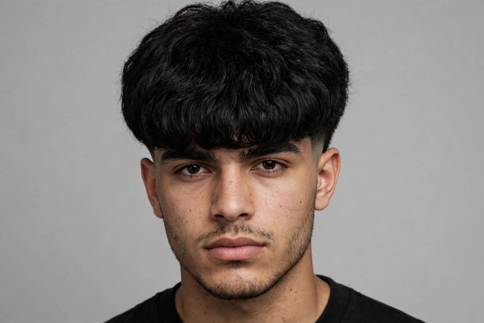 Thick hair Edgar cut men with dense voluminous fringe