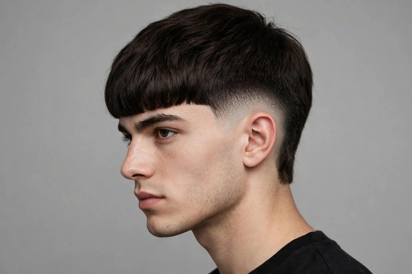 Edgar cut men with burst fade arcing around the ear