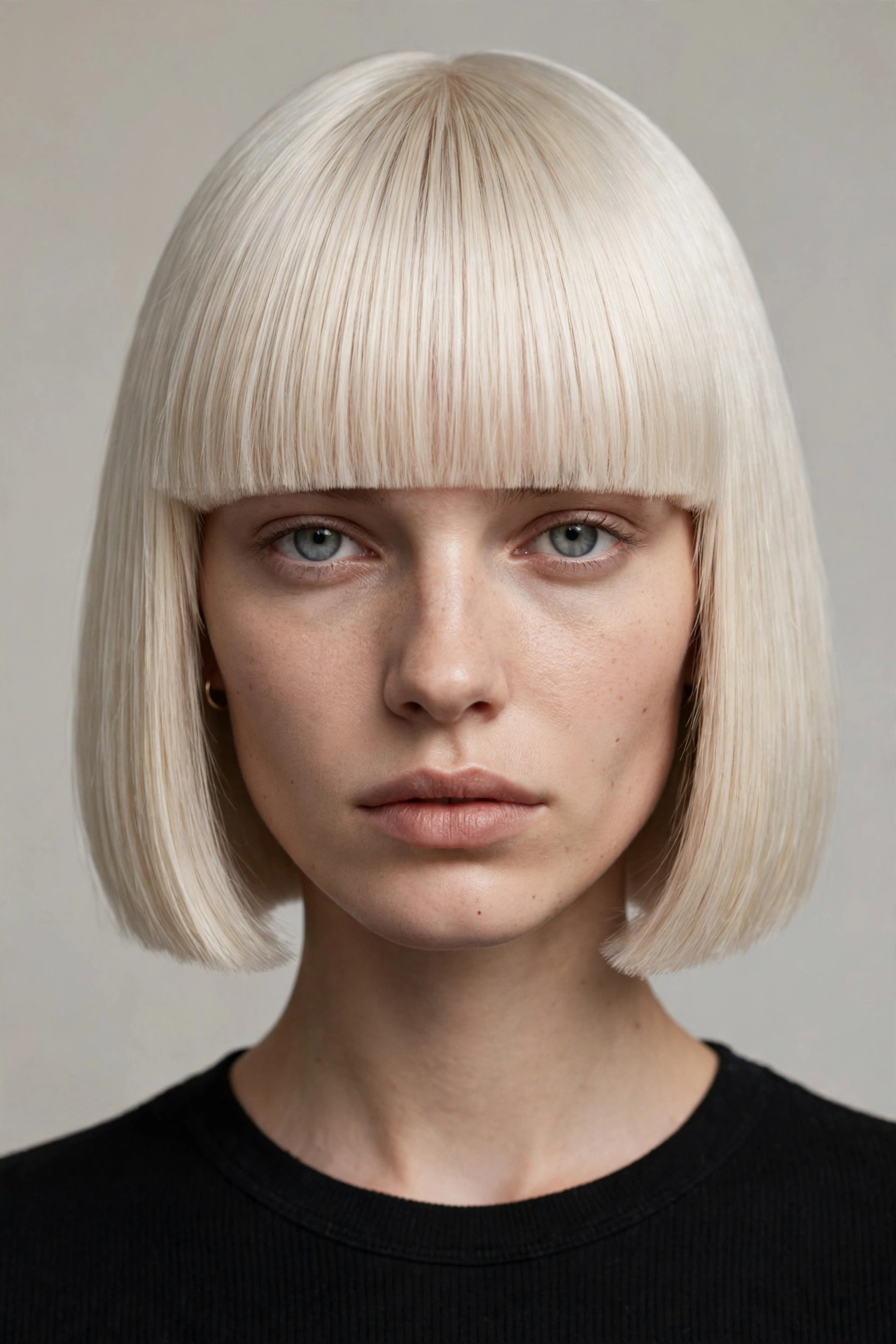 Blunt cut French bob sleek and geometric