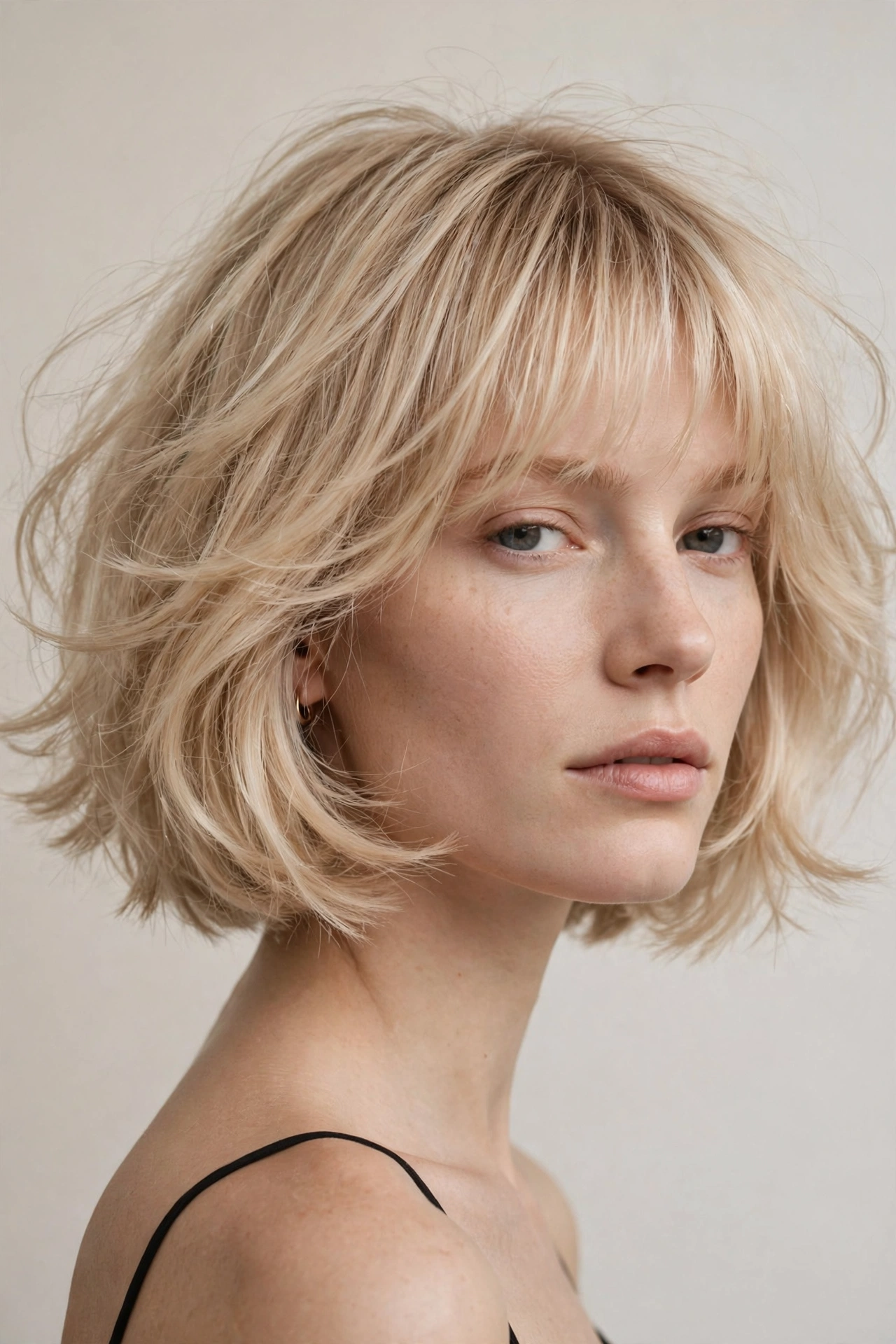 French bob on fine hair with airy volume
