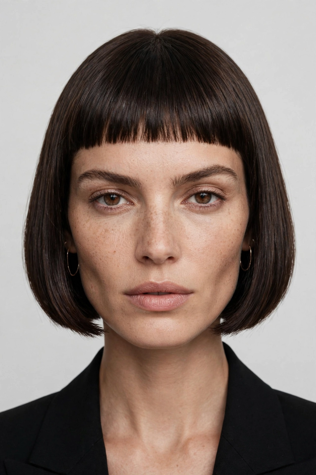 French bob with short micro bangs