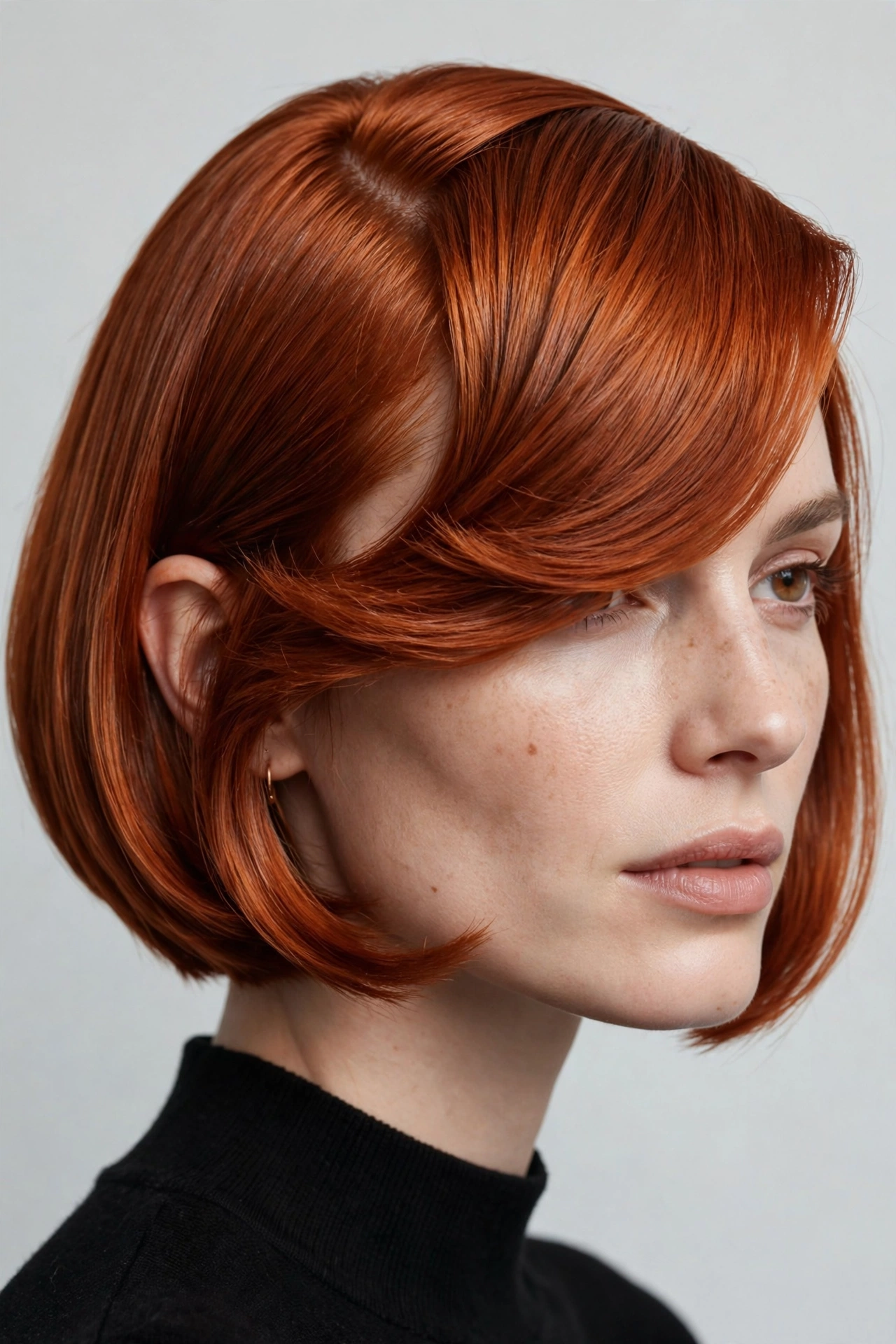 French bob with deep side part