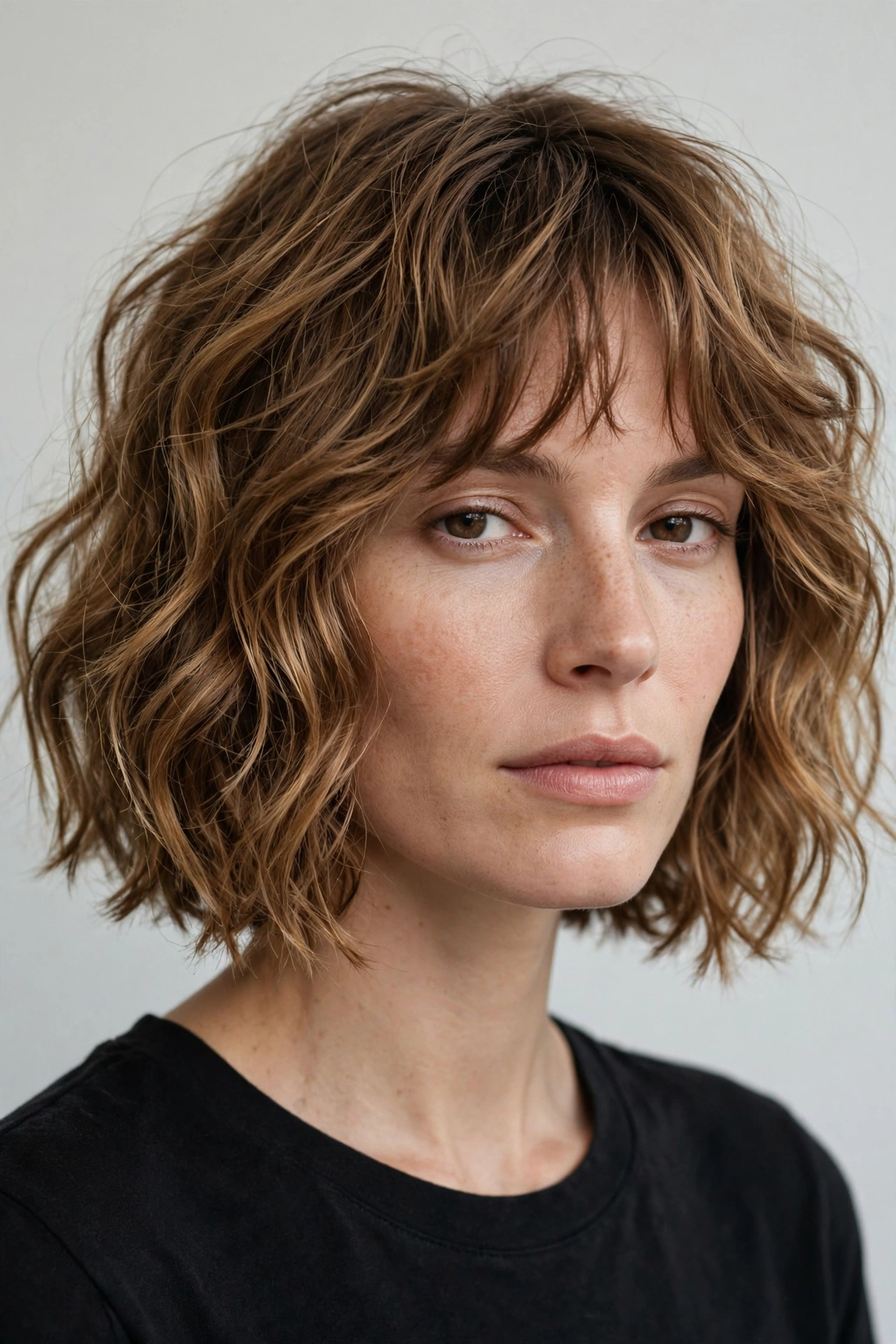 Wavy French bob with French-girl texture
