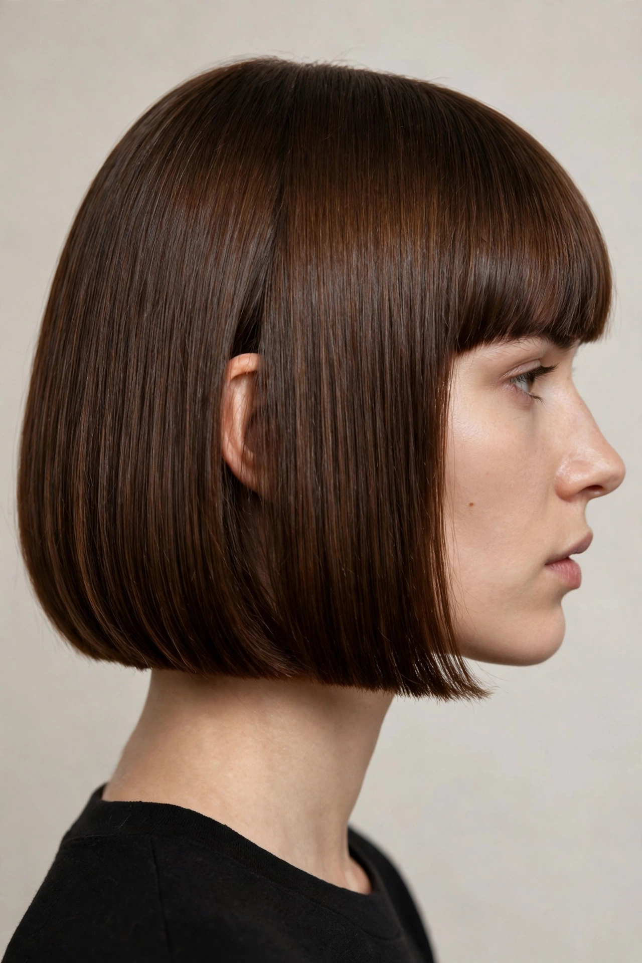 What is a French bob haircut side profile view