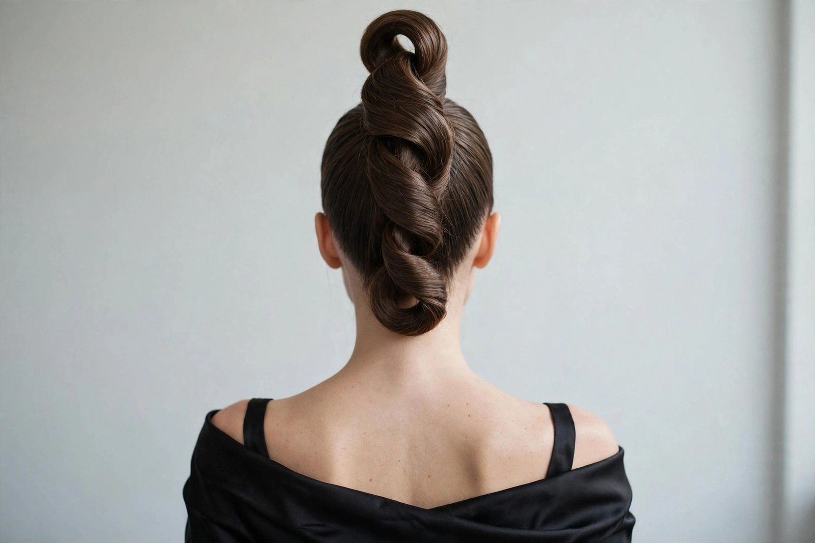 High dramatic French twist updo for women