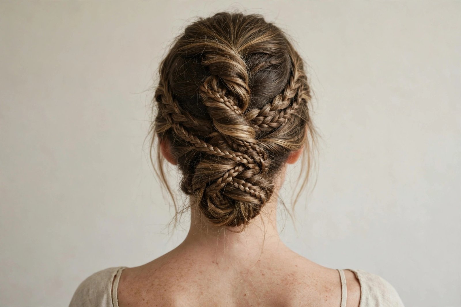 Braided French twist updo for women