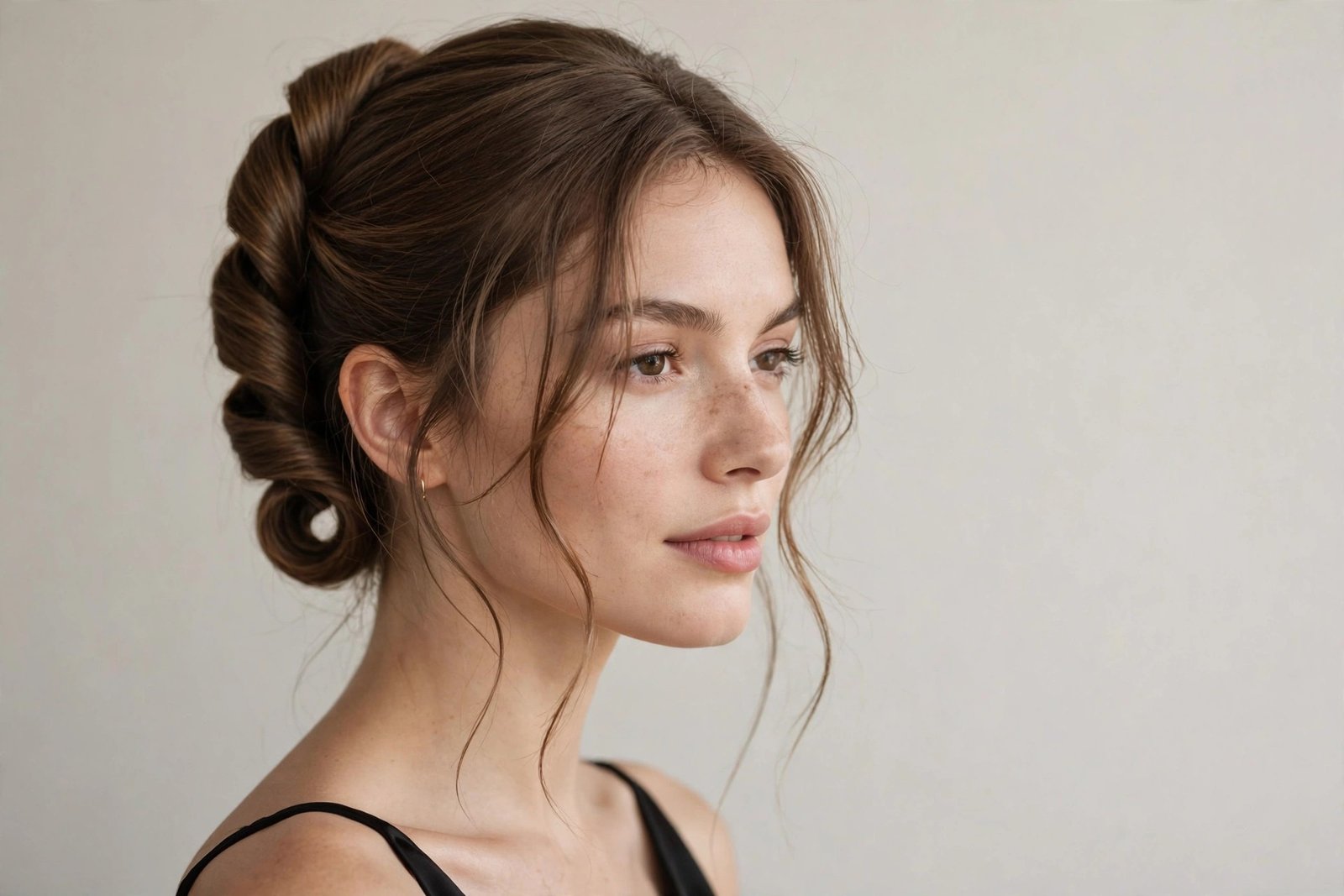 French twist with soft face-framing pieces for women