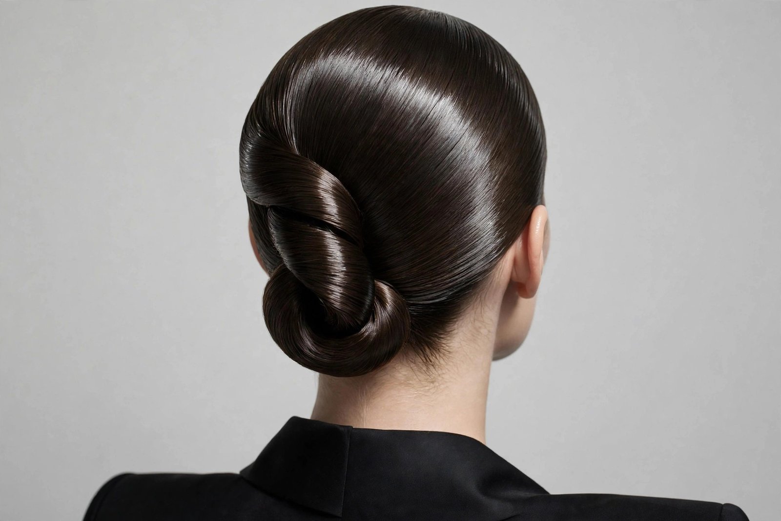 Sleek glass-hair French twist for women