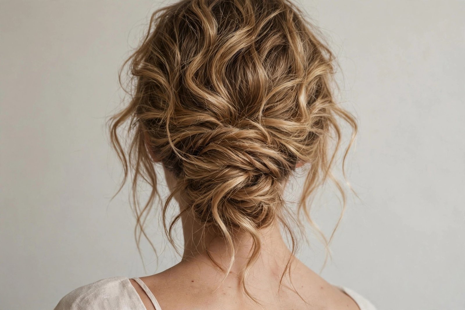 Textured wavy French twist for women