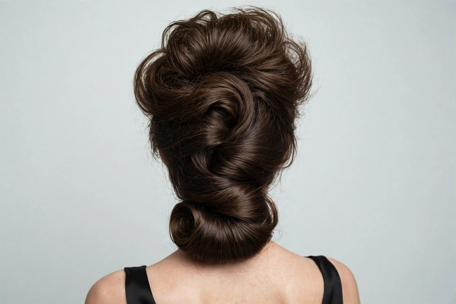 Voluminous French twist with crown height for women