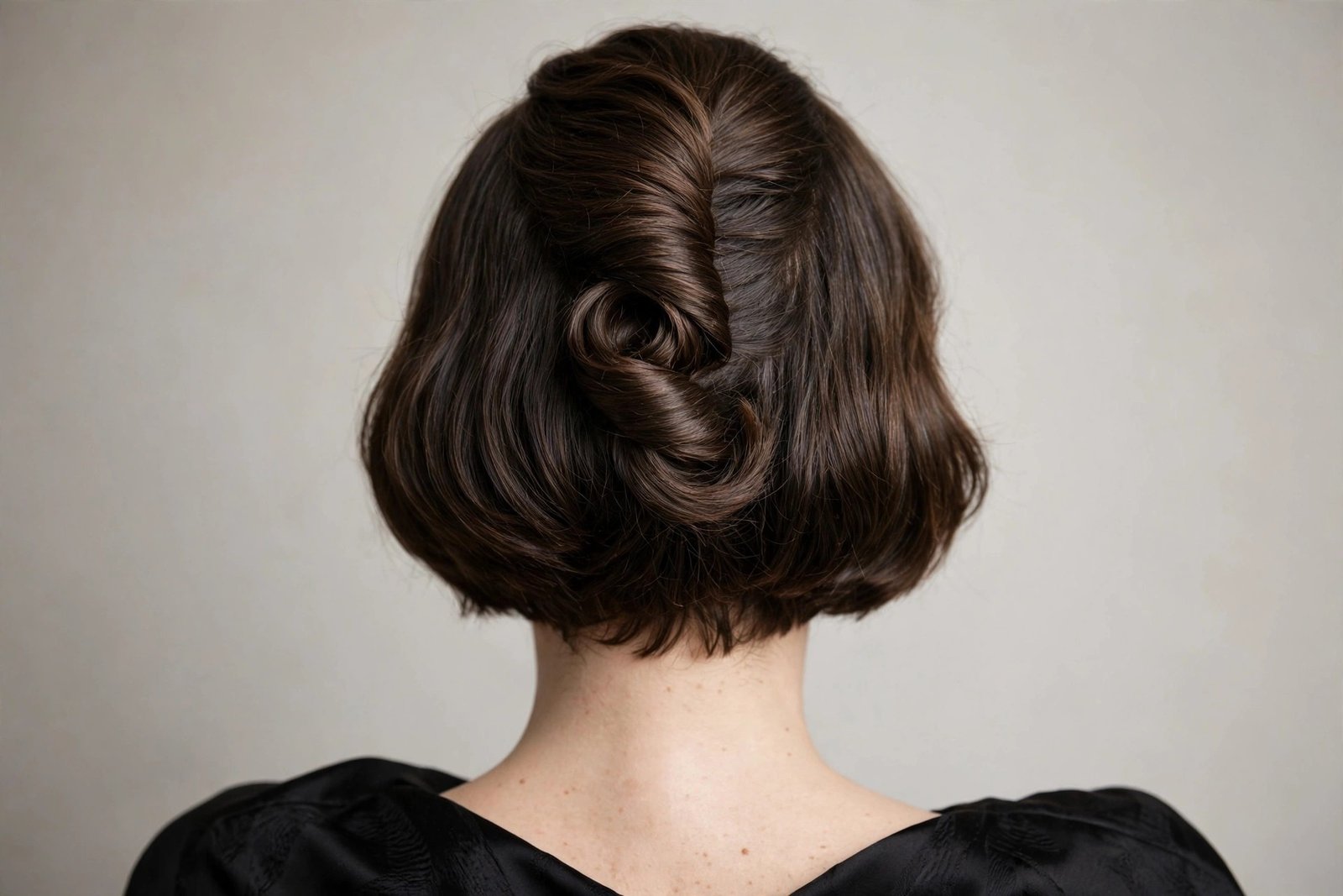 French twist for short bob-length hair women