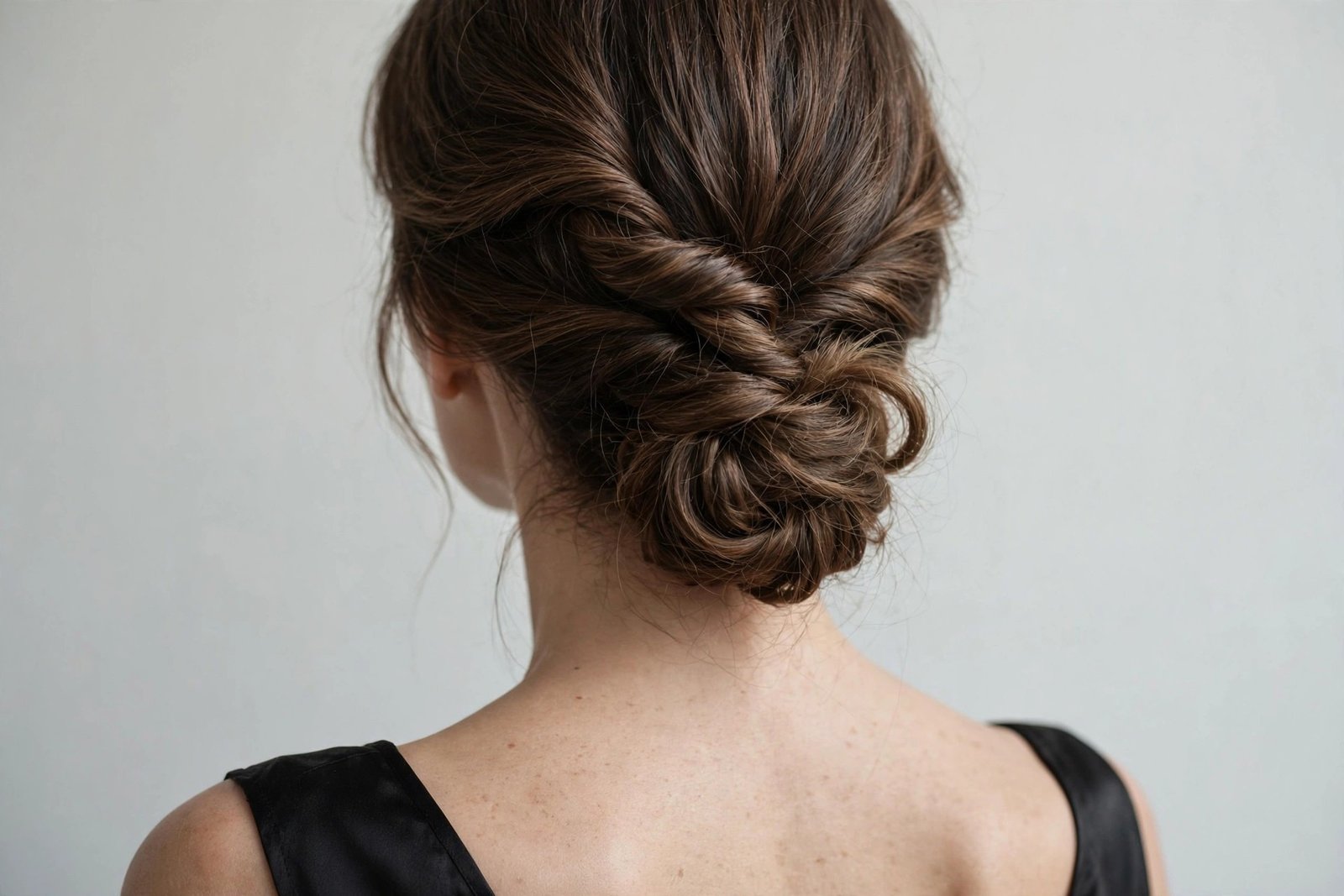 Low bun hybrid French twist for women