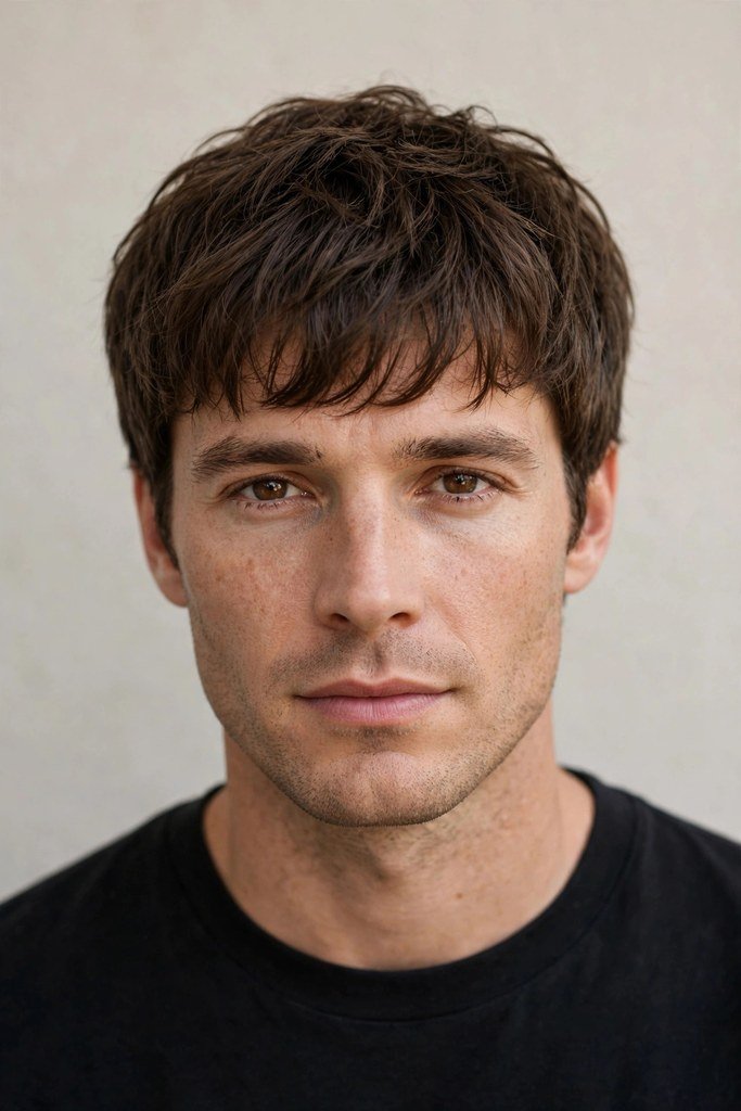 Classic textured fringe haircut for men