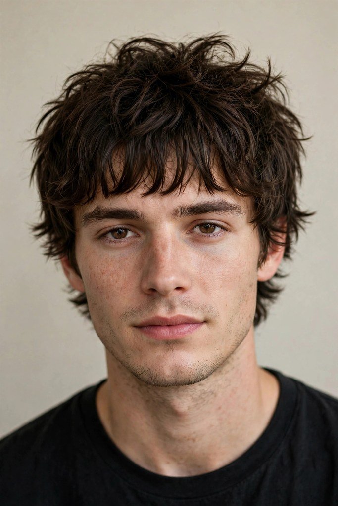 Choppy fringe haircut for men