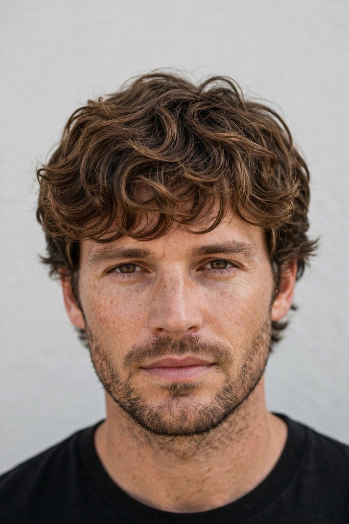 Wavy fringe haircut for men