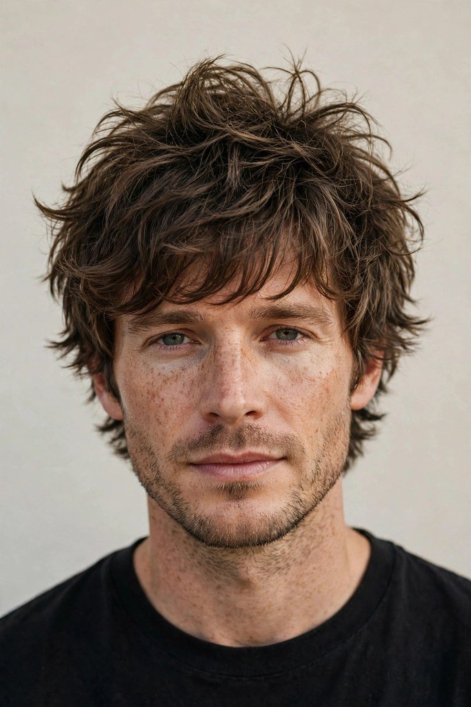 Tousled fringe haircut for men
