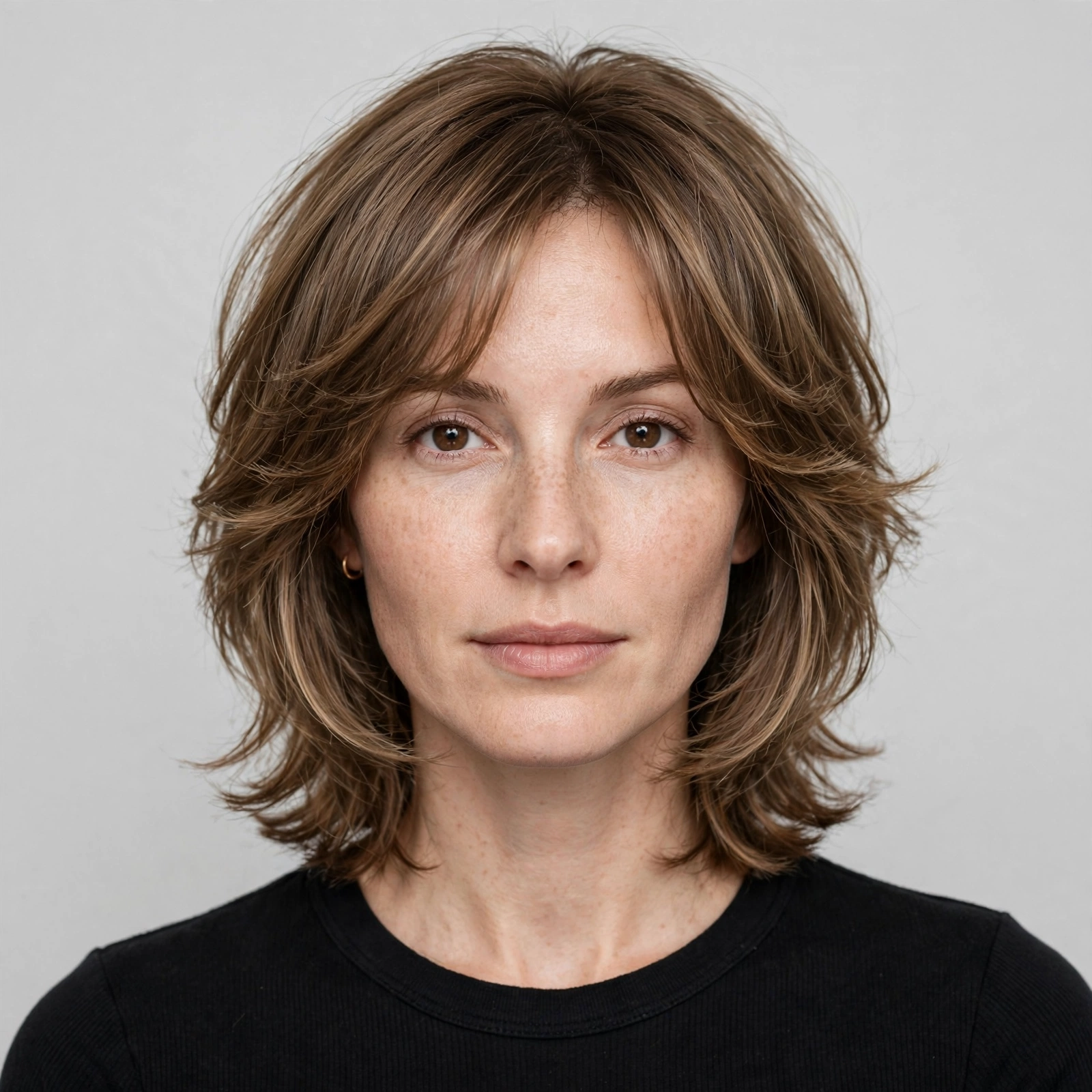 Portrait guide showing a hush cut flattering an oval face shape, face shape suitability