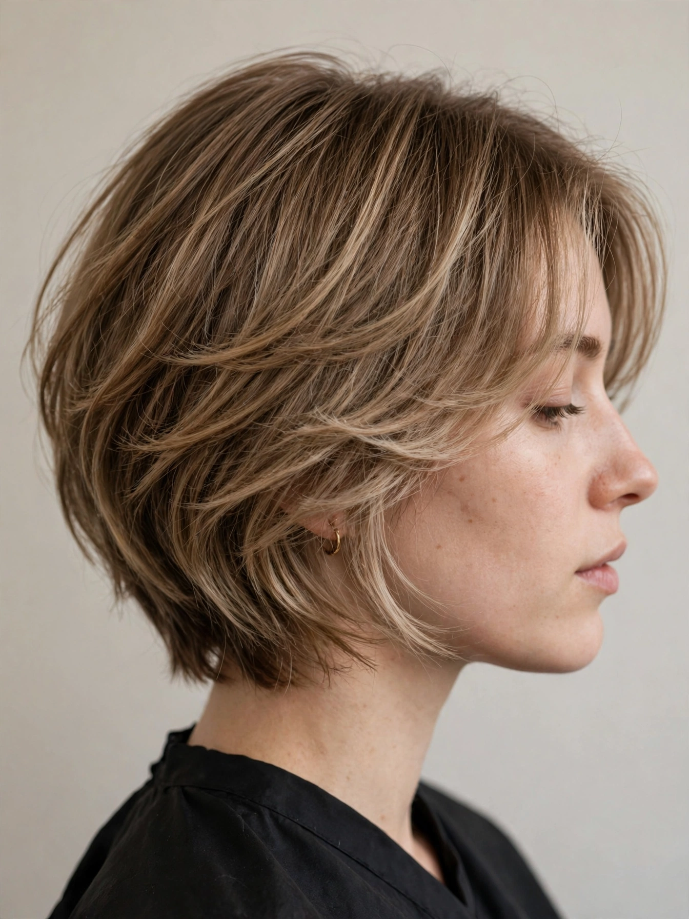 Side-by-side style comparison of soft hush cut layers versus edgier texture
