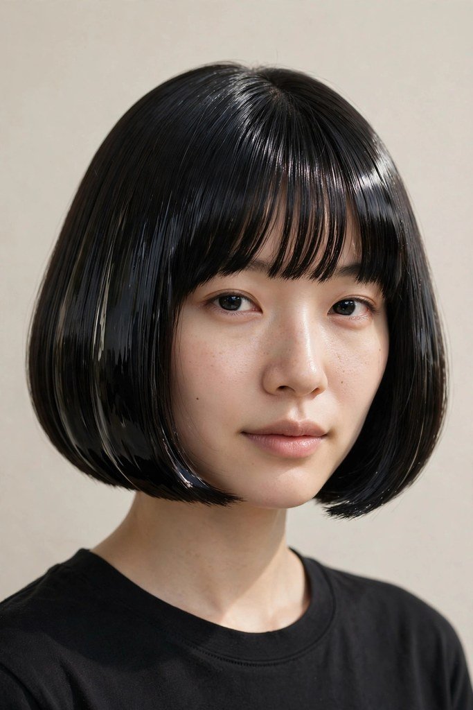 Sleek glass Japanese bob with ultra-smooth finish
