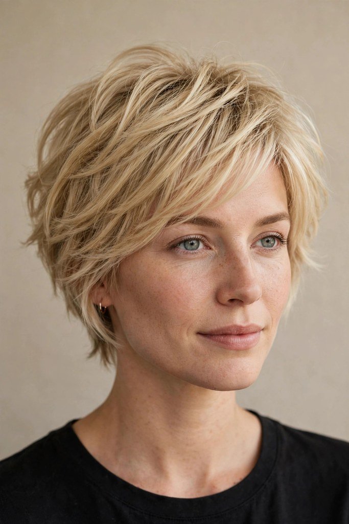 Blonde Long Pixie