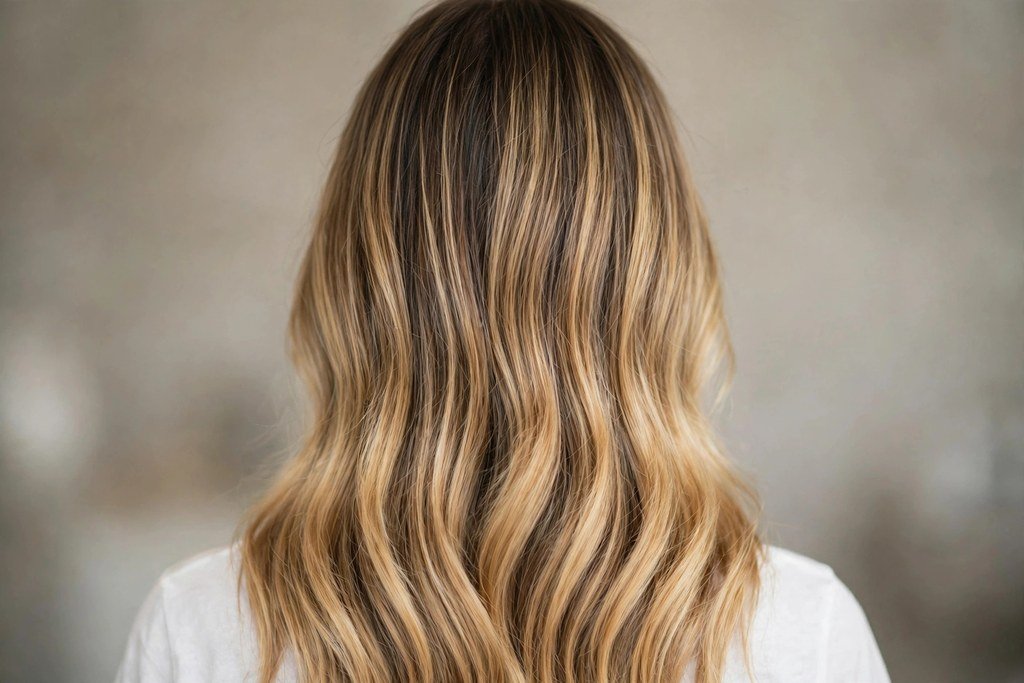 Classic honey blonde balayage on long hair