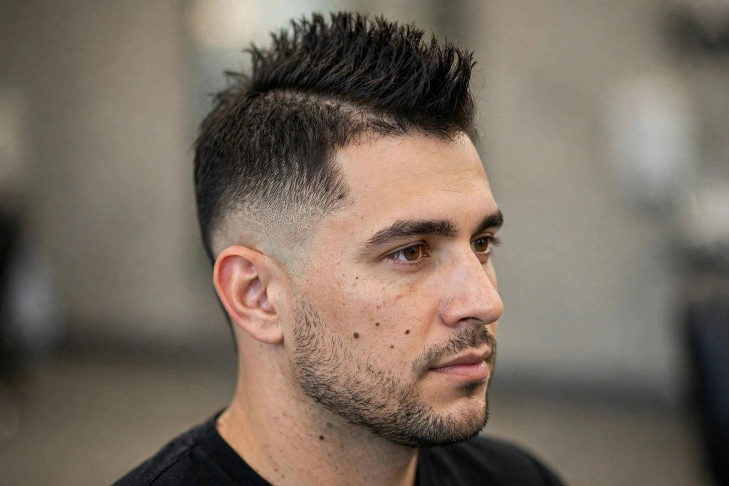 Burst fade mohawk