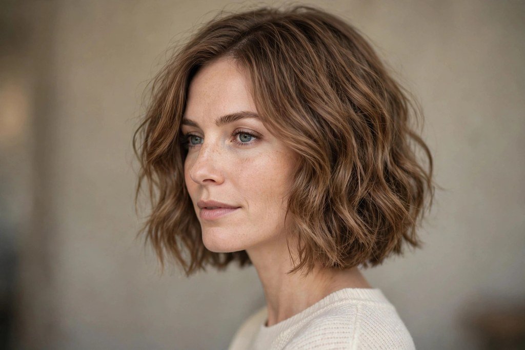 Wavy Italian bob with soft movement