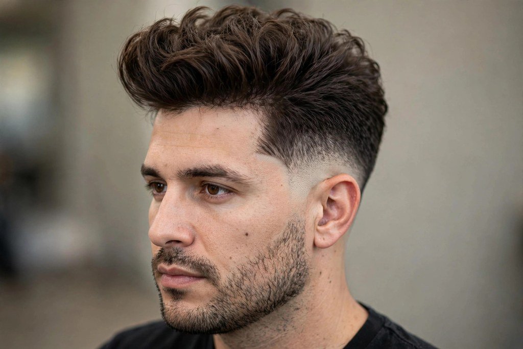 Burst fade pompadour