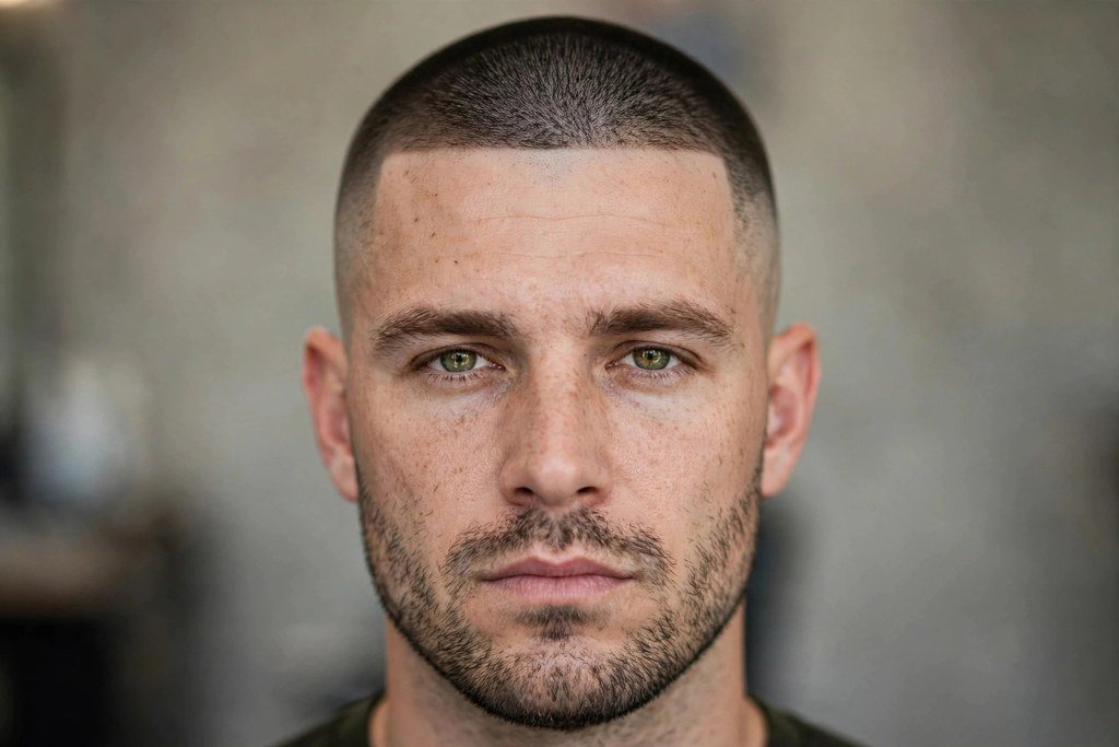High and tight buzz cut with line up