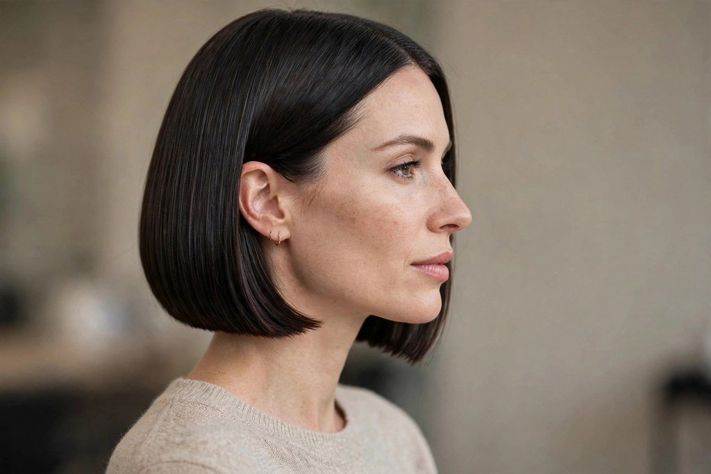 Sleek straight Italian bob