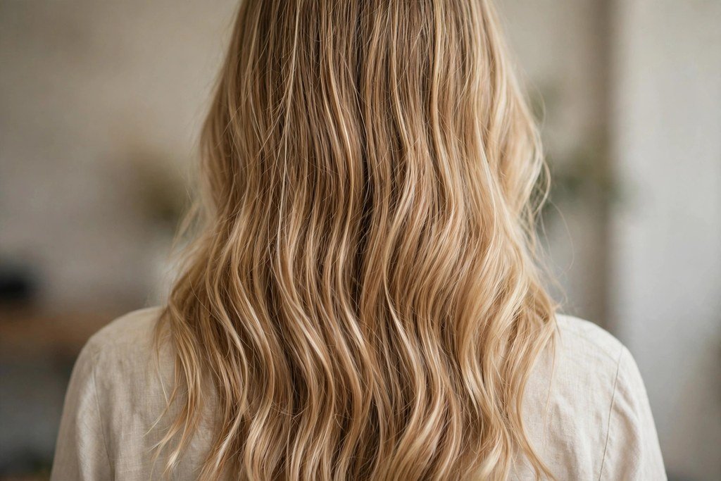 Honey blonde babylights for subtle dimension