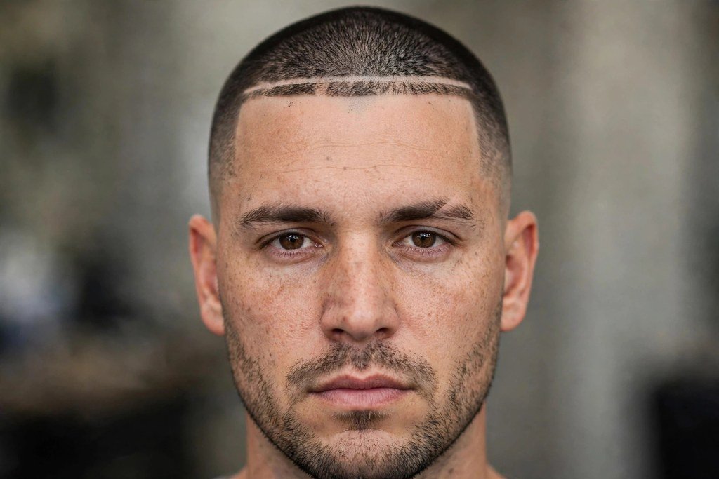 Buzz cut with double line up