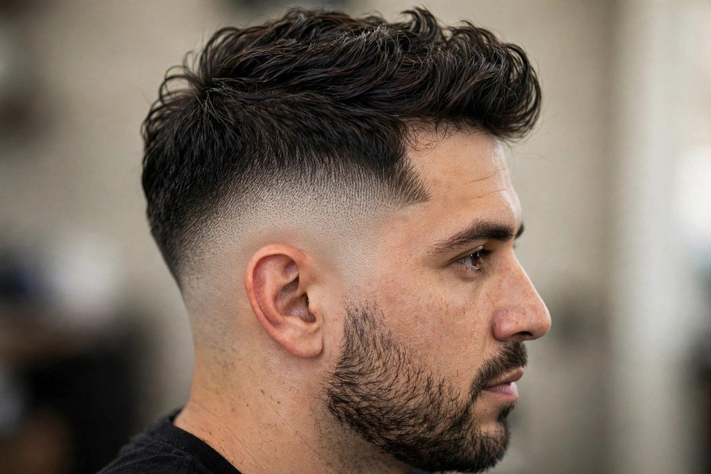 High burst fade haircut