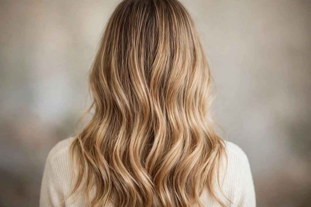 Soft honey blonde sombre color melt