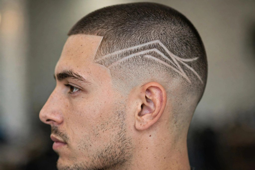 Buzz cut with design line up