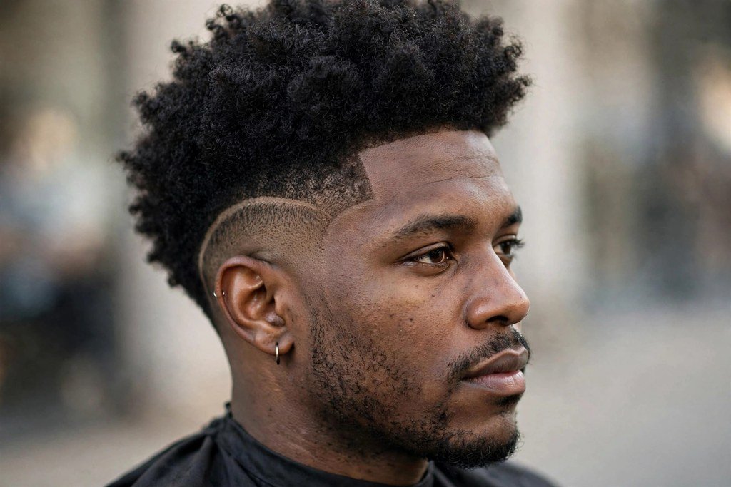 Burst fade afro