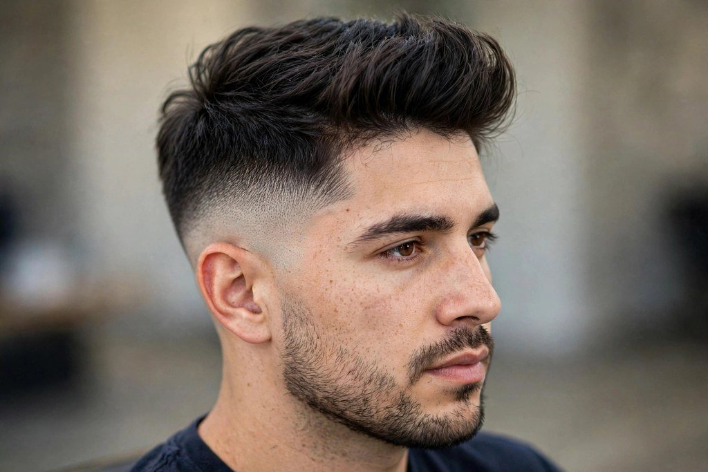 Burst fade quiff