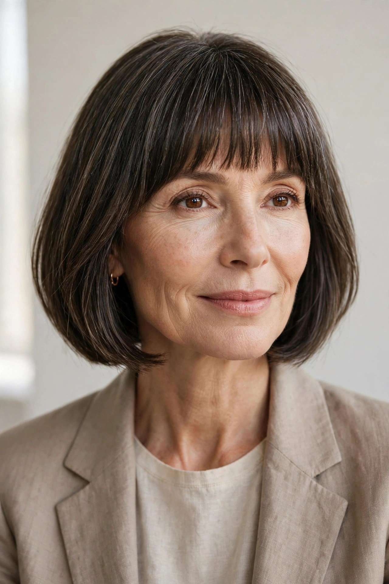 Haircut with bangs for women over 50