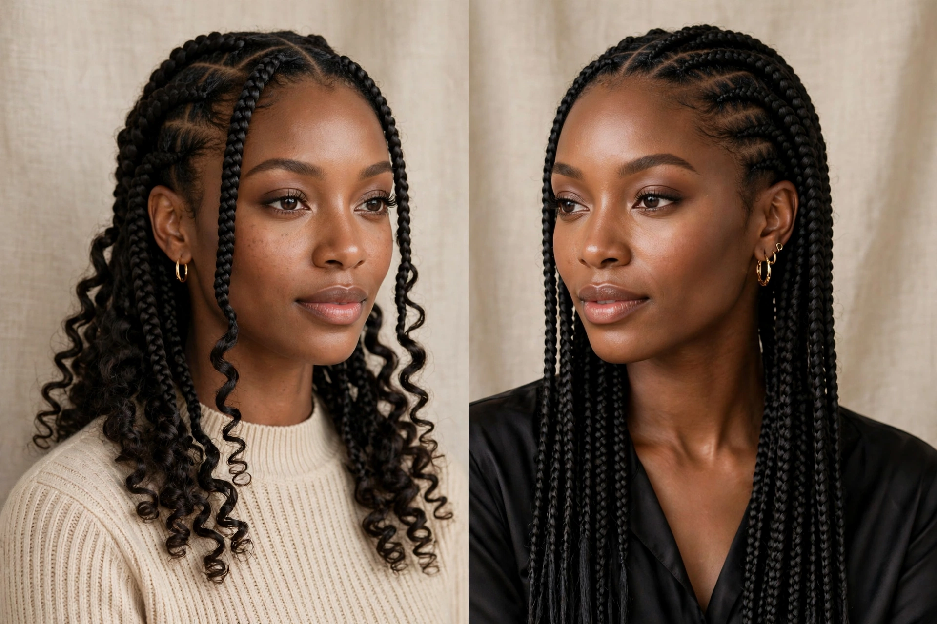 french curl braids vs box