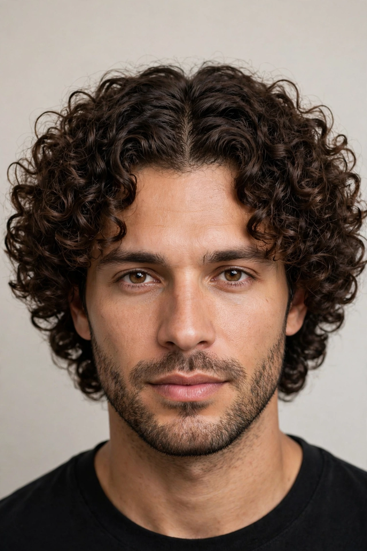 middle part men 04 curly