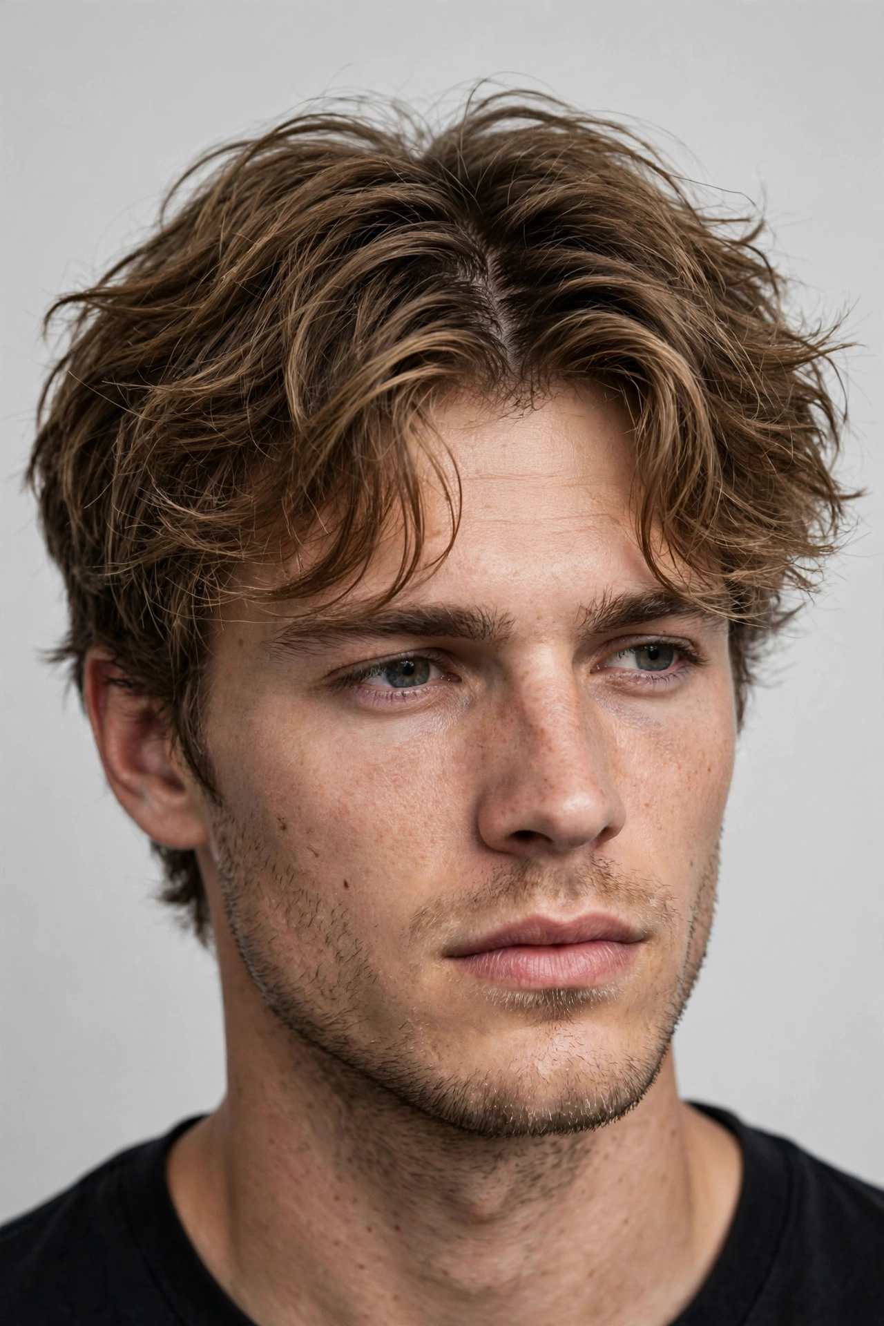 middle part men 08 messy