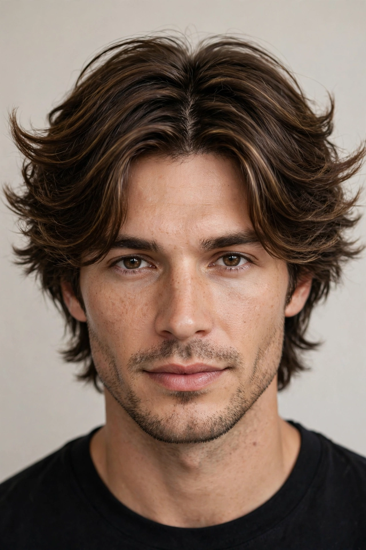middle part men 12 layered