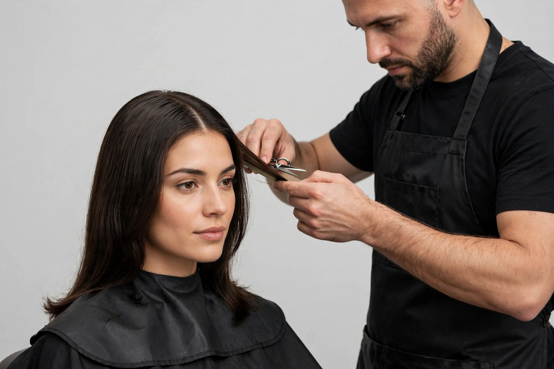 middle part men barber guide