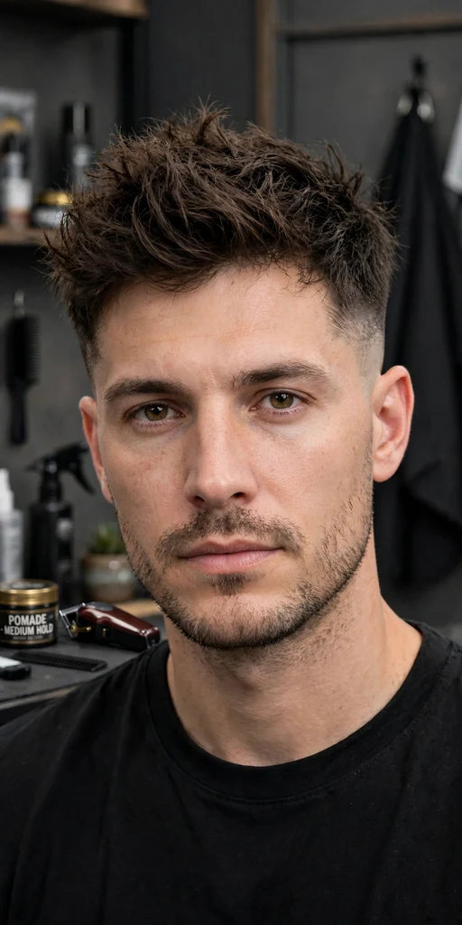 2. Messy Quiff with Fade