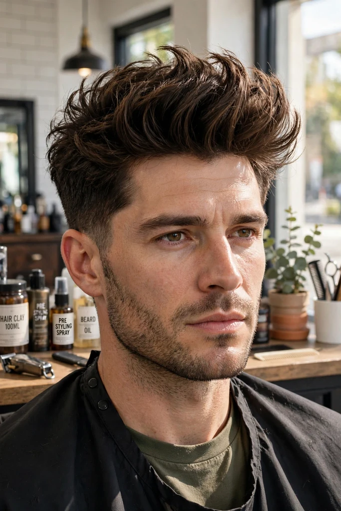 4. Textured Quiff for Thick Hair