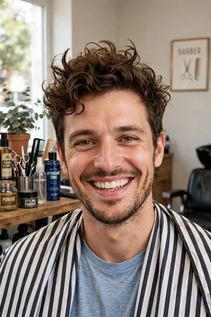 6. Curly Messy Quiff