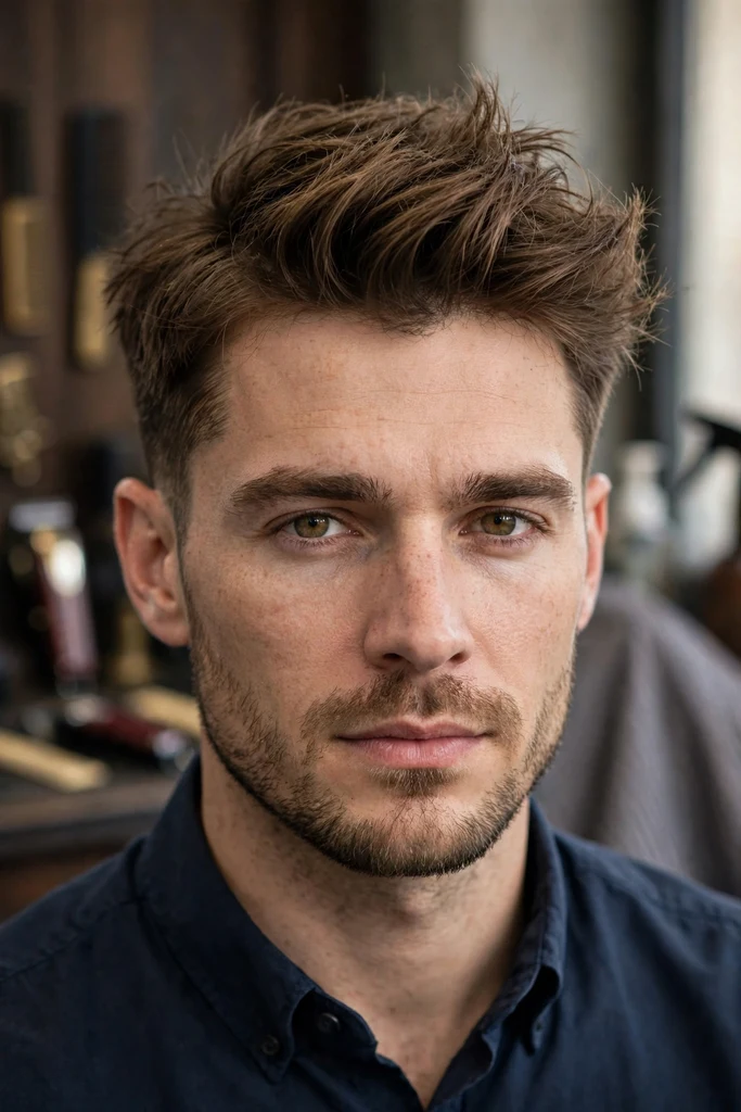 7. Messy Quiff with Side Part