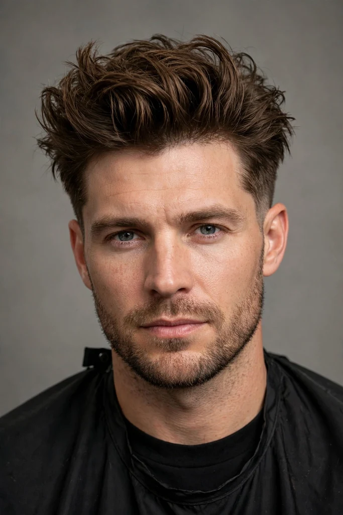 9. Messy Quiff with Pompadour Blend