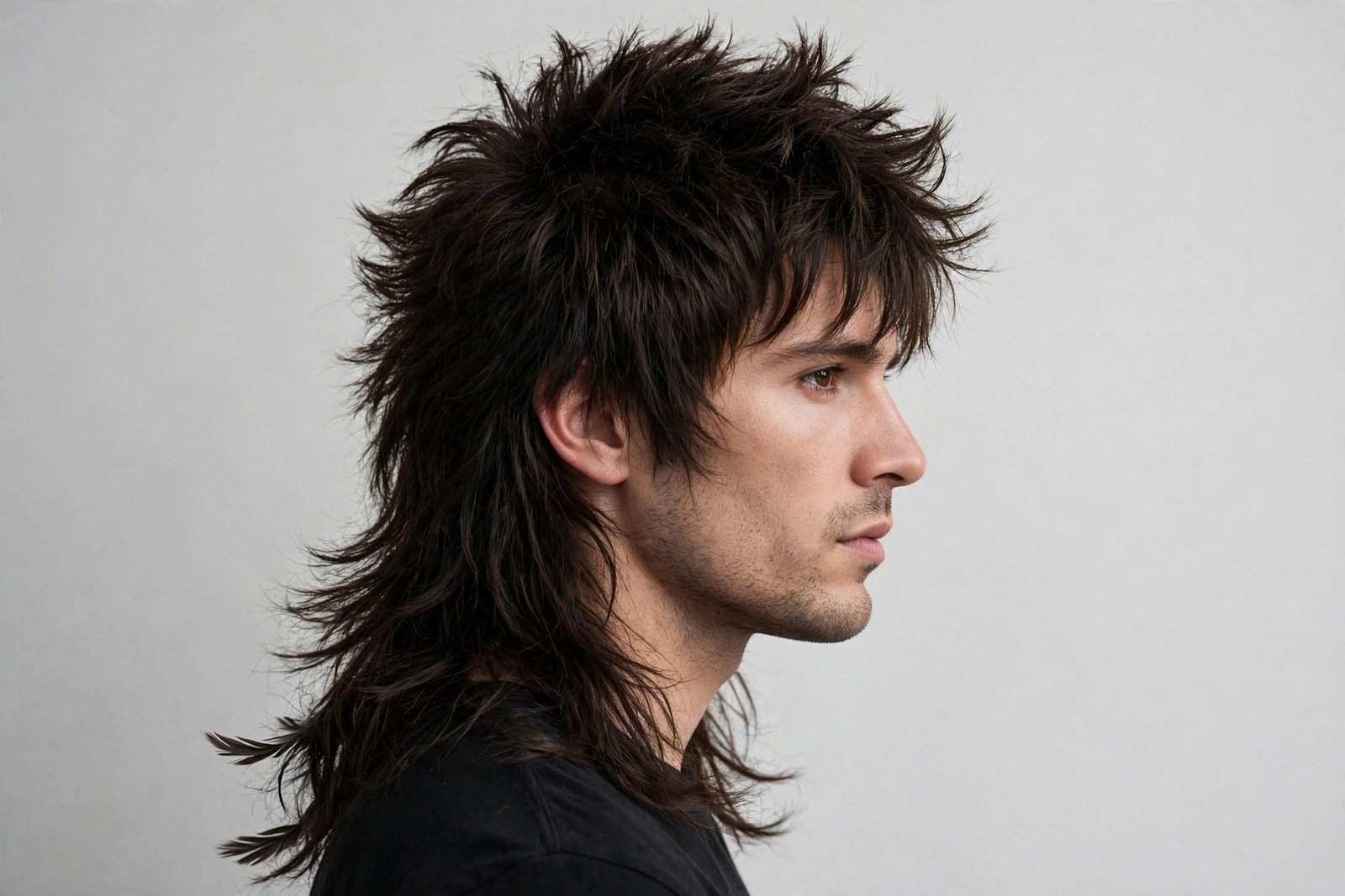 Rockstar textured messy mullet with heavy layering and bold undone finish