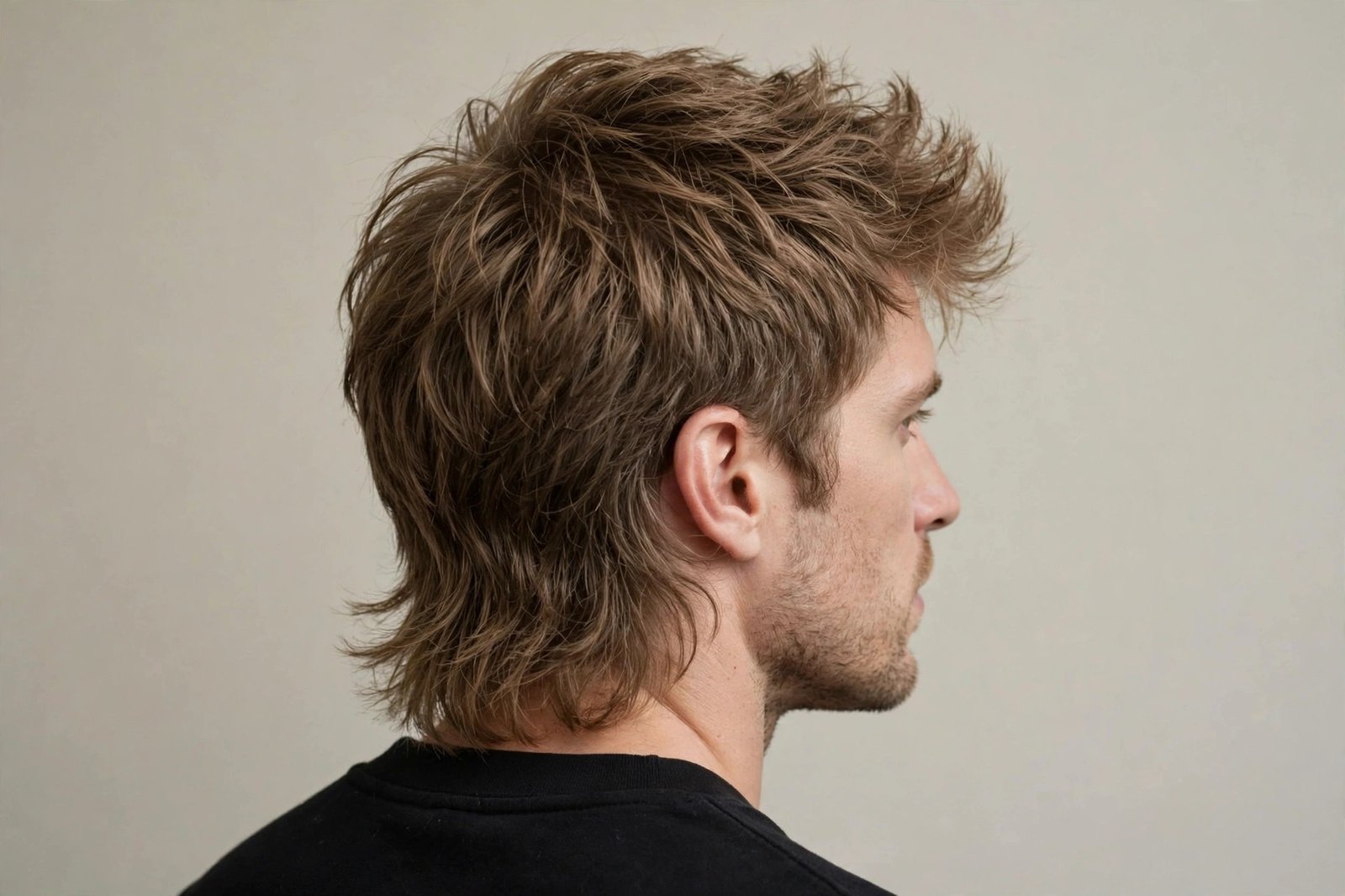 Thin hair messy mullet with volume-boosting texture techniques